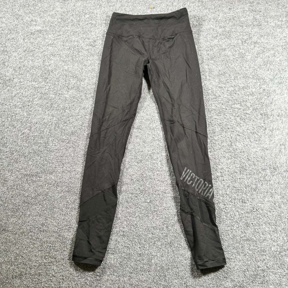 Victoria's Secret Leggings Womens Size S Black Knockout Sport Mesh High Rise